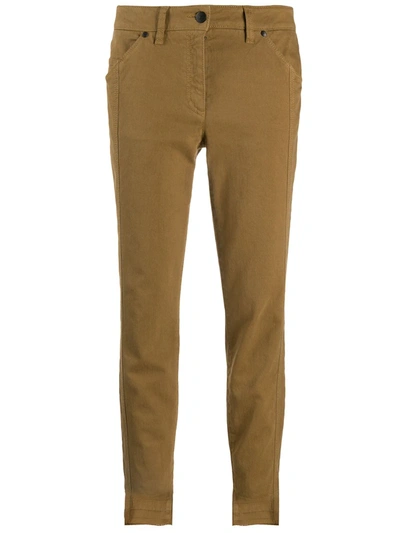 Luisa Cerano High-rise Ankle-crop Trousers In Brown