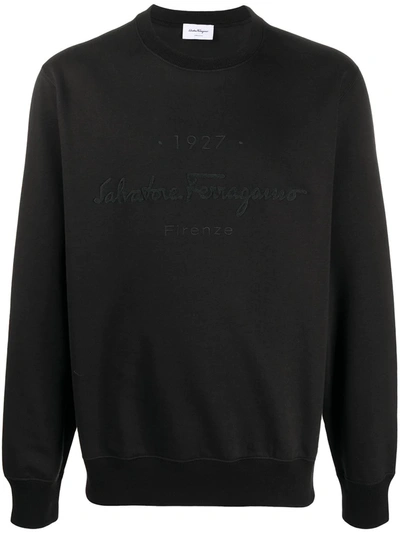 Ferragamo 1927 Logo-embroidered Sweatshirt In Black