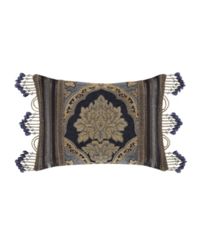 J Queen New York Bristol Boudoir Decorative Pillow, 15" X 21" In Indigo