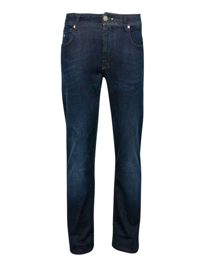 Tramarossa Leonardoslim 5 Pocket Denim Jeans Medium Denim Cotton Man In Blue