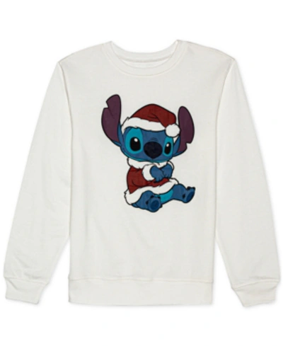 Disney Juniors' Santa Stitch Sweatshirt In White