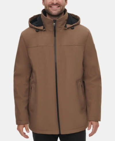 Calvin Klein Men's Infinite Stretch Jacket With Polar Fleece Lined Bib In Dark Tan
