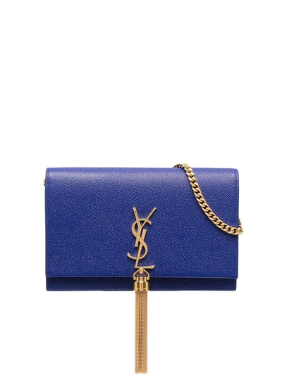 Saint Laurent Kate Tassel Crossbody Bag In Blue