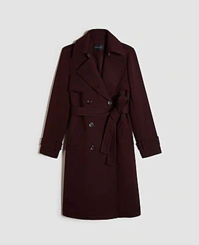 Ann Taylor Belted Trench Coat In Chocolate Noir