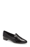 Agl Attilio Giusti Leombruni Cap Toe Loafer In Black Patent Croc Print