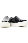 Vince Warren Croc-effect Leather Slip-on Sneakers In Black Croc Embossed Leather