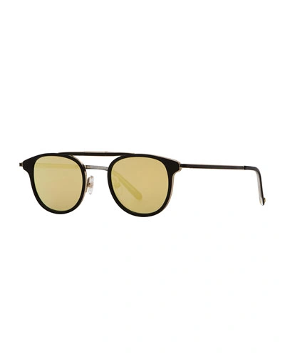 Garrett Leight Van Buren Square Foldable Sunglasses In Black