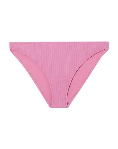 Ganni Ribbed Low-rise Bikini Briefs In Pink