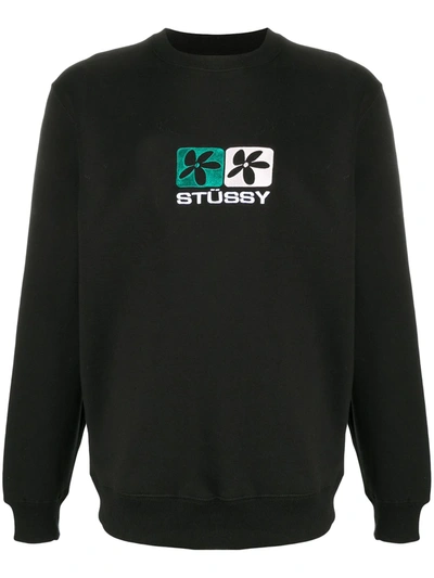Stussy Embroidered-logo Sweatshirt In Black