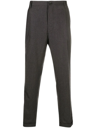 Etro Pressed Crease Wool Trousers In Grey