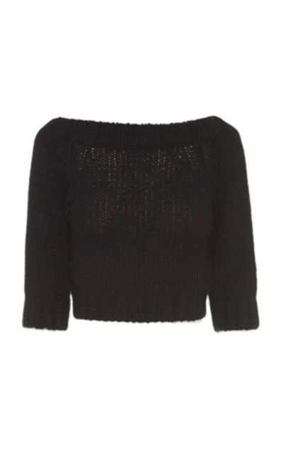 Prada Women's Cropped Cashmere Sweater In Black