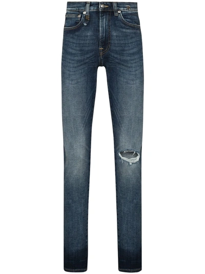 R13 Sid Ripped-detail Skinny Jeans In Blue