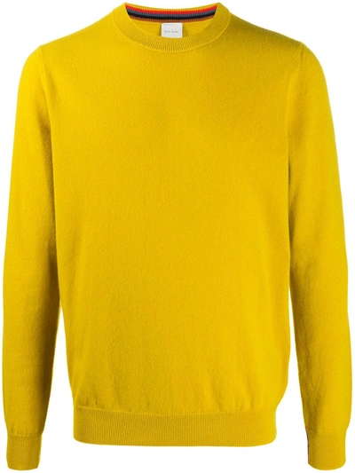 Paul Smith Rib-trimmed Cashmere Jumper In Yellow