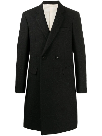 Raf Simons Double-breasted Mid-length Coat In Black