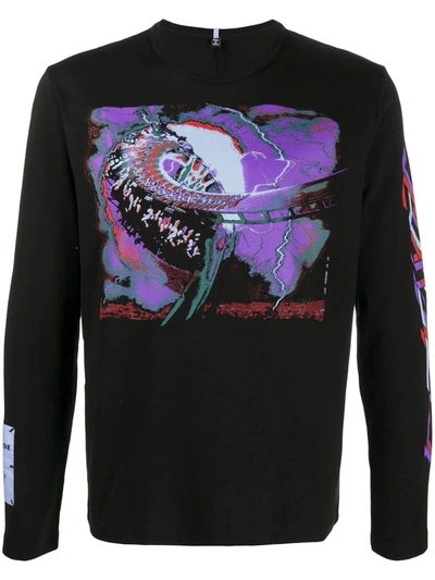Mcq Swallow Graphic Print Long-sleeved T-shirt In Black