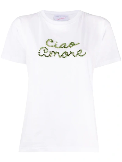 Giada Benincasa Ciao Amore Embroidered T-shirt In White