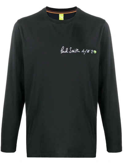 Paul Smith Logo Print T-shirt In Black