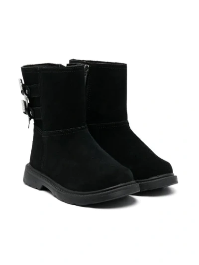 Ugg Kids' Buckle-detail Ankle Boots In Black