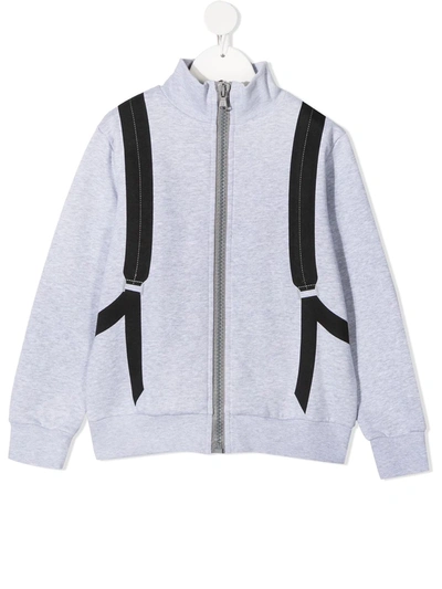 Fendi Teen Ff Motif Backpack-print Sweatshirt In Gray