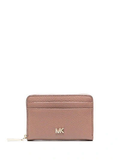 Michael Michael Kors Small Pebbled Leather Wallet In Pink