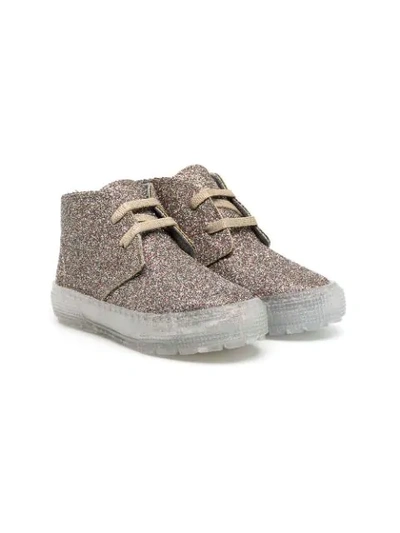Pèpè Kids' Keet Glitter Ankle Boots In Metallic
