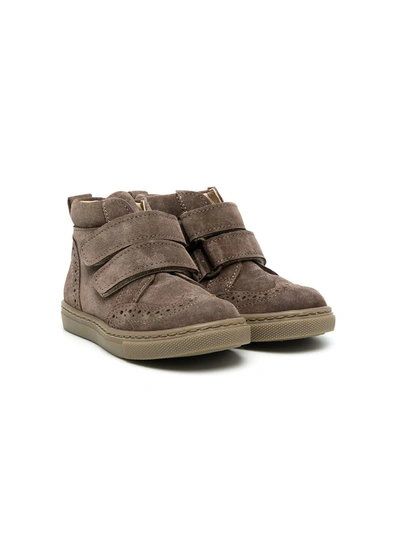 Pèpè Kids' Double Strap Ankle Boots In Brown