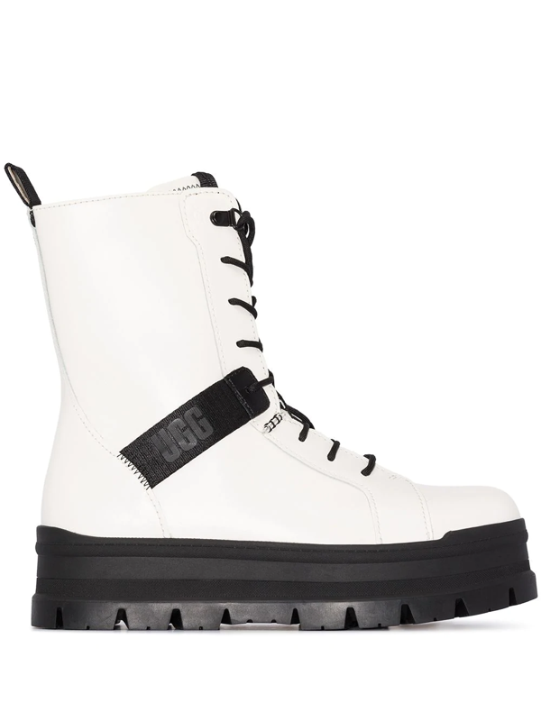 white platform combat boots