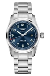 Longines Spirit 40mm Stainless Steel Bracelet Watch In Blue/silver