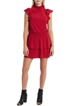 1.state Flutter Sleeve Drop Waist Knit Dress In Berry Spice