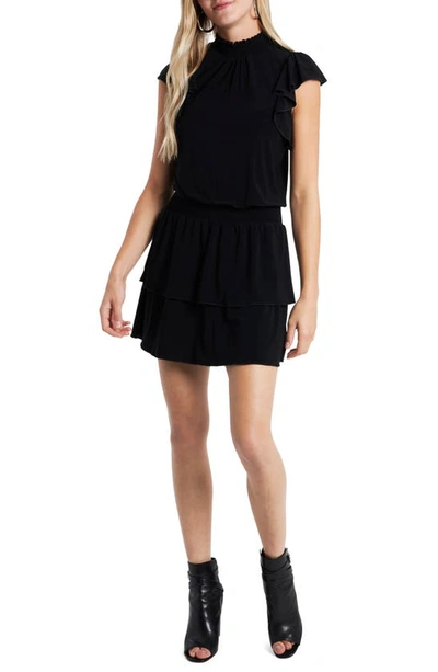 1.state Flutter Sleeve Drop Waist Knit Dress In Black