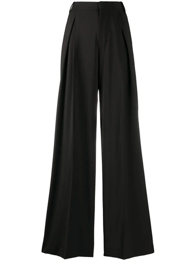 Diesel High-waist Flared Trousers In Black