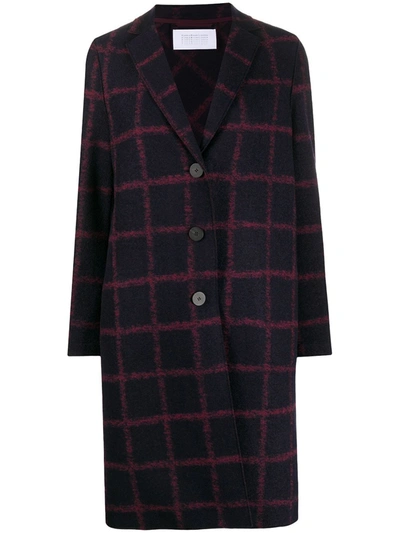 Harrys Of London Checked Single Breasted Coat In Blue