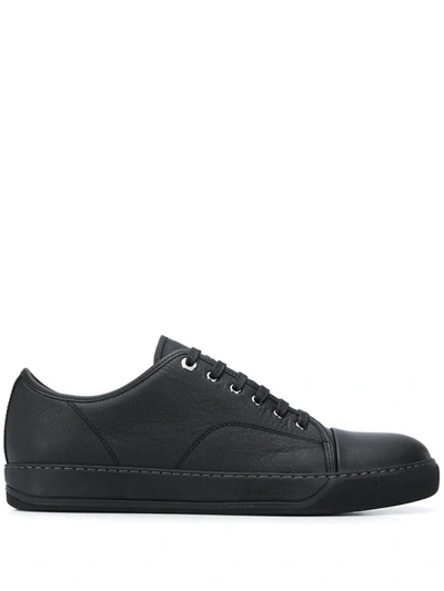 Lanvin Ddb1 Grained Leather Sneakers In Black