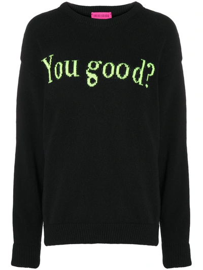 Ireneisgood You Good Intarsia-knit Jumper In Black