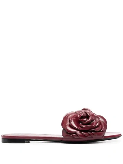 Valentino Garavani Atelier Shoe 03 Rose Edition Slide Sandals In Red