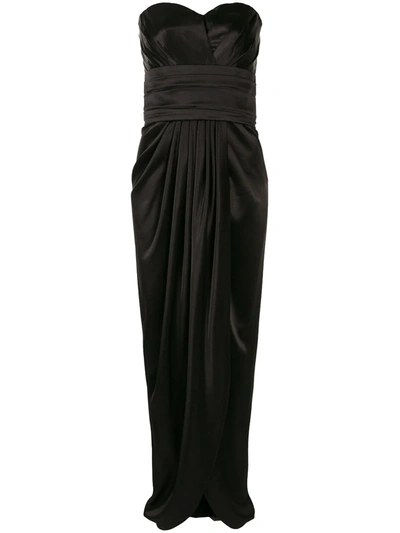 Dolce & Gabbana Draped Silk Evening Gown In Black