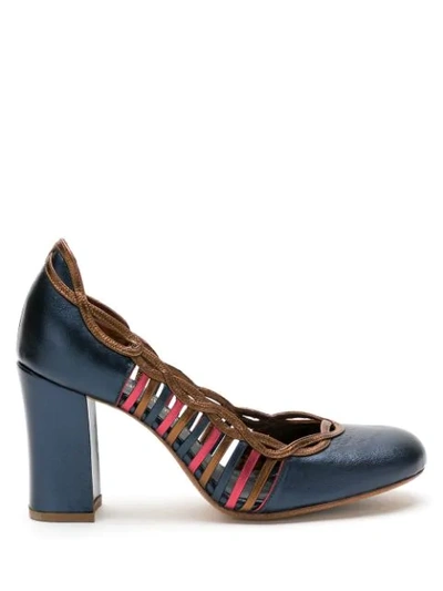 Sarah Chofakian Leather Kansas Pumps In Blue