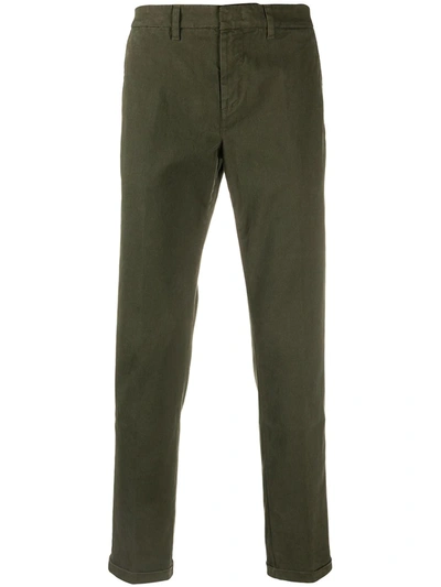 Fay Mid-rise Slim-fit Chinos In Green