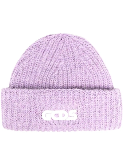 Gcds Rib-knit Beanie Hat In Purple