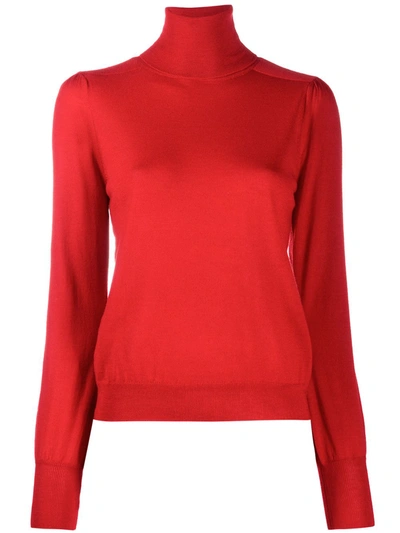 Pinko Fitted Cuff Wool Jumper In Red