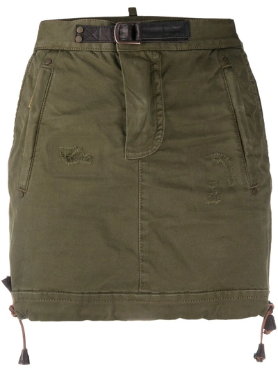 Dsquared2 Fitted Mini Skirt In Green