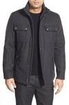 Cole Haan Melton Coat In Charcoal