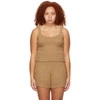 Skims Cozy Stretch-knitted Top In Camel