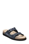 Mephisto 'harmony' Slide Sandal In Navy Paint Leather