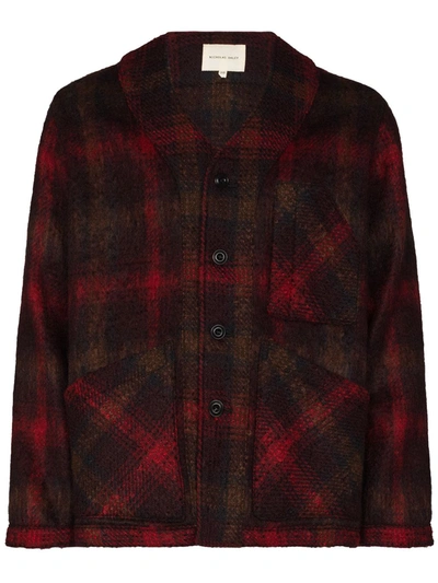 Nicholas Daley Check Pattern Shirt Jacket In Rot