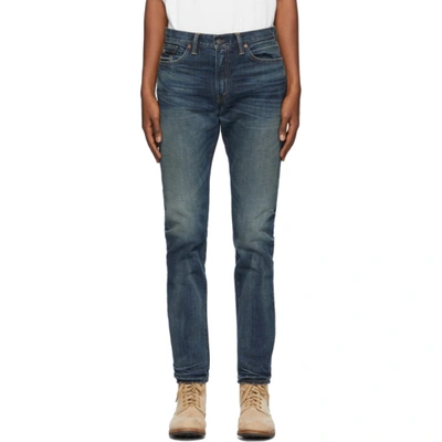 Rrl Blue Mayes Slim Jeans In Mayes Wash
