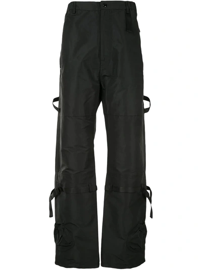 N°21 Grosgrain Trim Cargo Trousers In Black