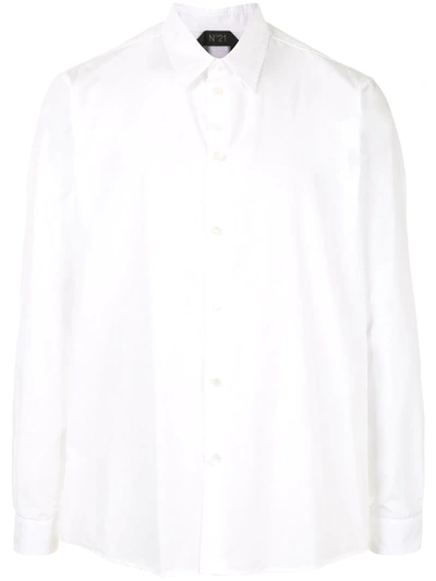 N°21 Panelled Long-sleeve Shirt In White