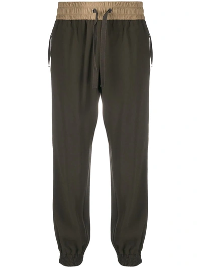 Moncler Side-stripe Track Trousers In Green