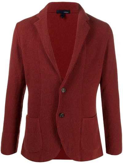 Lardini Knitted Single Breasted Cardigan In Red
